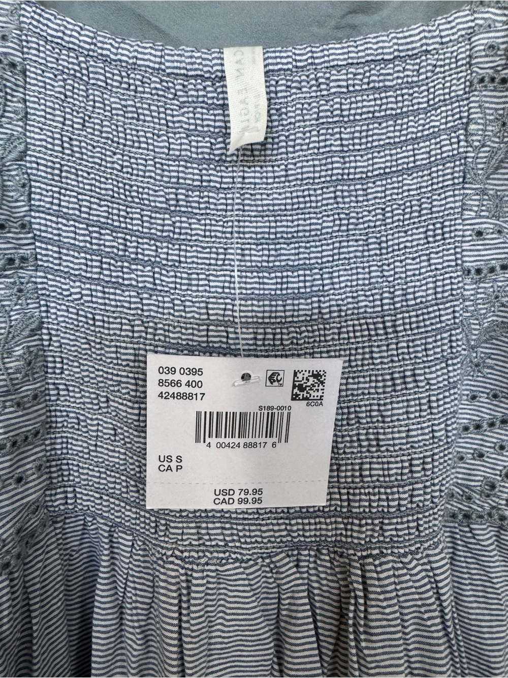 American Eagle Blue Eyelet Tiered Sundress with Spaghetti Straps - Picture 4 of 5